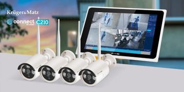 ZESTAW DO MONITORINGU 4x KAMERA IP WIFI ZEWNĘTRZNA + MYSZ + REJESTRATOR