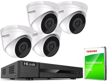 Zestaw Monitoringu 4 Kamery Hikvision HWI-T240H 4MPx Rejestrator HiLook