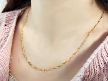 Złoty łańcuszek 585 klasyczny splocie singapur damski elegancki na prezent