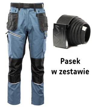 Spodnie robocze monterskie niebieskie Seven Kings Pro pasek gratis