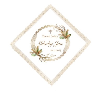 BIAŁA SZATKA DO CHRZTU CHRZEST IMIĘ