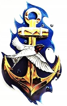 Набор из 4 моющихся татуировок «ПАРУСНЫЙ» морской якорь