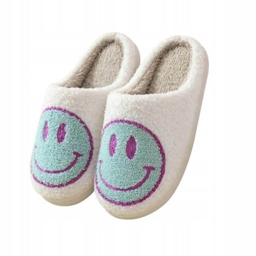 KAPCIE CIEPŁE KLAPKI SMILEY MINKA UŚMIECH