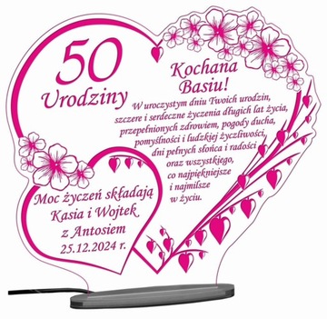18 50 60 70 80 90 URODZINY STATUETKA PREZENT LED
