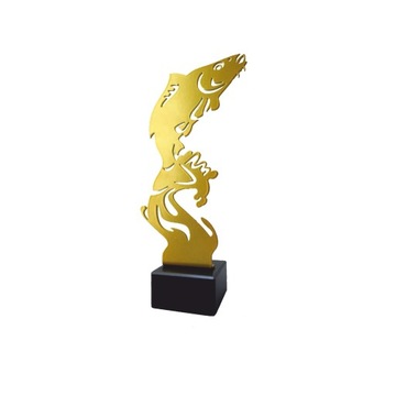FIGURK Ryba WĘDKARSTWO statuetka 22 CM + GRAWER