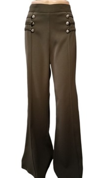 Spodnie rozszerzane khaki r.S