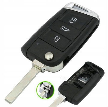 KLÍČ SUROVÝ SKODA SEAT VW GROŠ HU162T 3 KNOFLÍKY DRŽÁKY BOČNÍ OVLÁDAČ