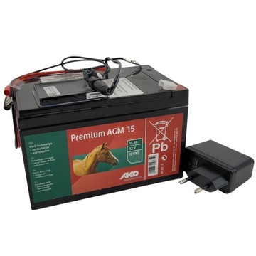 Akumulator żelowy AGM do ogrodzenia elektrycznego,pastucha 12v 15Ah z ładow