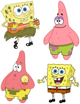 NAKLEJKI NA OKNO LUSTRO SZYBĘ SPONGEBOB PATRYK