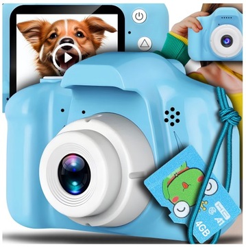 APARAT CYFROWY DLA DZIECI Dziecka Fotograficzny Kamera Niebieski KARTA 4GB
