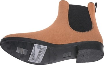 KRÓTKIE KALOSZE DAMSKIE ZAMSZOWE SZTYBLETY camel37