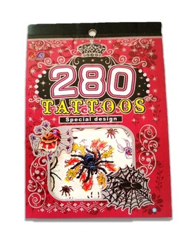 TATUAŻE TATUAŻ ARKUSZE 280 SZT PAJĄKI PAJĄK