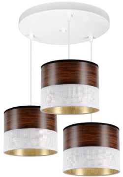 LAMPA WISZĄCA SUFITOWA ŻYRANDOL ABAŻUR WENGE NOWOCZESNA LOFT LED