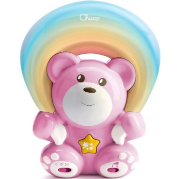 Chicco Інтерактивний Ведмедик з Веселковим Проектором Рожевий
