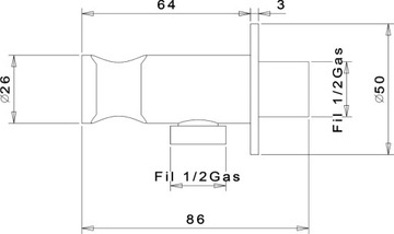 Угловое соединение Sapho с хромированной душевой ручкой