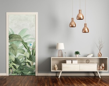 ТРОПИЧЕСКИЕ ЛИСТЬЯ РАСТЕНИЯ НАСТЕННЫЕ ОБОИ ДЛЯ ДВЕРЕЙ