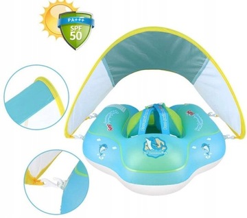 НАДУВНАЯ ЛОДКА-ПОНТУ С КОЛЬЦОМ ДЛЯ ПЛАВАНИЯ С ВЕРХОМ ДЛЯ МАЛЕНЬКИХ ДЕТЕЙ