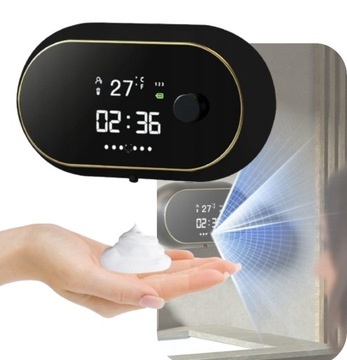 Premium Automatyczny Dozownik Pianki Zegar Temperatura ładowany USB -450Ml