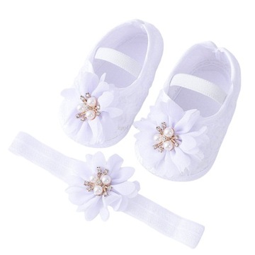 BUTY BUCIKI 10, 5 cm R. 17 OPASKA białe chrzest