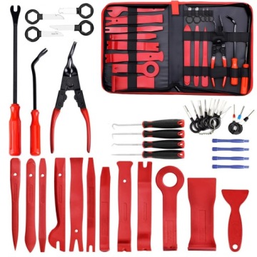 ŚCIĄGACZE ŁOPATKI DO DEMONTAŻU TAPICERKI SPINEK RADIA KLUCZE DO PINÓW 38 el