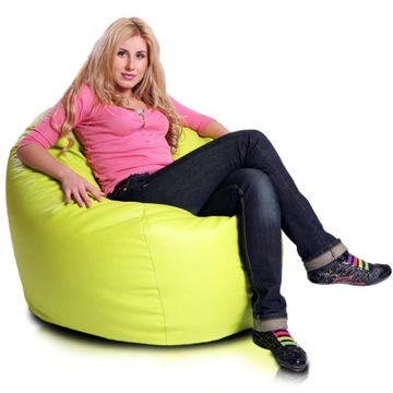 Duża Pufa Island Ekoskóra Dolaro E16 120CM limonka