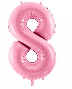 Balon Foliowy Różowy Cyfra 8 Urodziny 86 cm