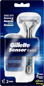 GOLARKA Gillette Sensor Excel + OSTRZA 3szt.