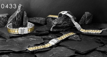 БРАСЛЕТ ДЛЯ ЧАСОВ – 18 ММ, СЕРЕБРО И ЗОЛОТАЯ СТАЛЬ