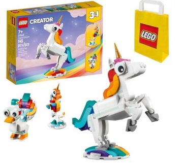 LEGO CREATOR 3w1 MAGICZNY JEDNOROŻEC 31140 +TORBA PAPIEROWA PREZENTOWA LEGO