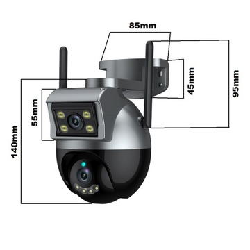 ДВОЙНАЯ ВРАЩАЮЩАЯСЯ НАРУЖНАЯ КАМЕРА IP WIFI 4MPX TUYA SMART НА ПОЛЬСКОМ ЯЗЫКЕ 128 ГБ