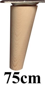 NOGI NÓŻKI drewniane zwężane SKOSNE 75cm + blacha