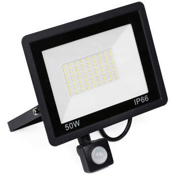 HALOGEN Naświetlacz CZUJNIK ruchu LAMPA LED 50W IP66 Reflektor 6000LM