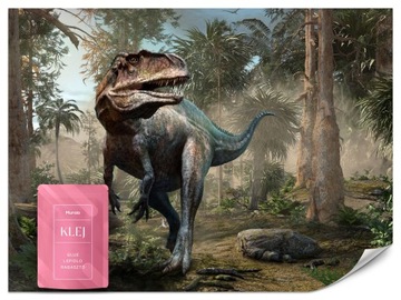 FOTOTAPETA DLA DZIECI DINOZAUR ZWIERZĘTA DŻUNGLA ABSTRAKCJA WZÓR 3D 405x270