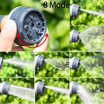 ZRASZACZ OGRODOWY CIŚNIENIE PISTOLET GŁÓWKA SPRAY DO PODLEWANIA 8 FUNKCJI
