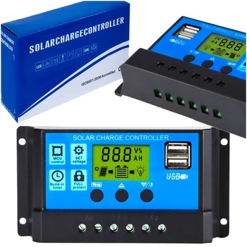 REGULATOR ŁADOWANIA 20A KONTROLER SOLARNY LCD SOLAR 12V 24V