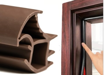 USZCZELKA DO OŚCIEŻNICY PROGU DRZWI METALOWYCH BRĄZOWA 6 mb