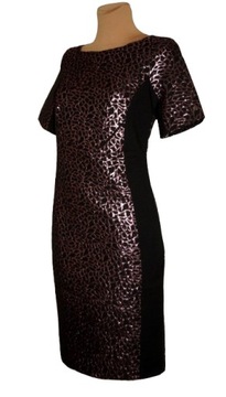 SIMPLE elegancka sukienka w metaliczny wzór NOWA 34 36