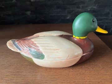 Kaczka porcelanowa porcelanowy pojemnik ręcznie malowany