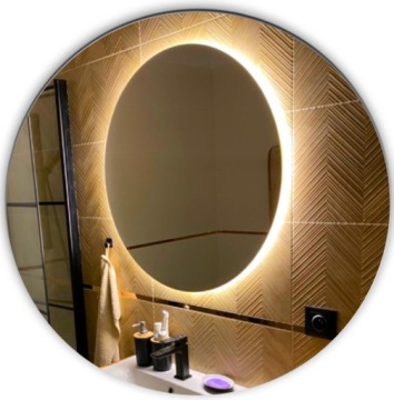 LUSTRO OKRĄGŁE PODŚWIETLANE LED fi 80cm ŁAZIENKOWE