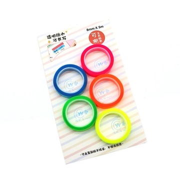 5 Roll 5 Colors Stickers Transparent Fluorescent Index Tabs Flags 5m Sticky