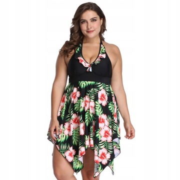STRÓJ KĄPIELOWY PLUS SIZE SUKIENKA MAJTKI TANKINI