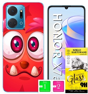 ETUI PLECKI FOTO Case OBUDOWA Pokrowiec JAKOŚĆ WZORY SZKŁO 9H do Honor X7A