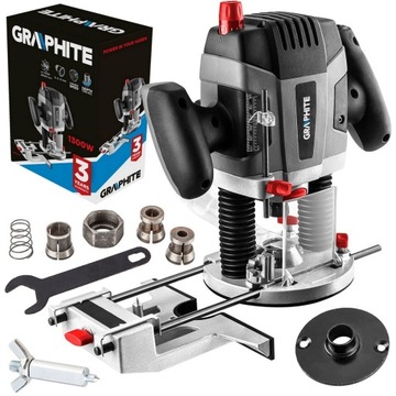 GÓRNOWRZECIONOWA FREZARKA DO DREWNA 1300W UCHWYT 6-8-12MM GRAPHITE 59G717