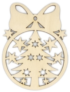 DREWNIANA BOMBKA OZDOBA NA CHOINKĘ ZAWIESZKA