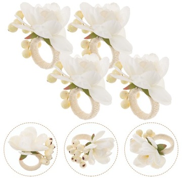 ПРЯЖКА ДЛЯ БАНКЕТНЫХ САЛФЕТОК, БЕЛАЯ, 4 ШТ.