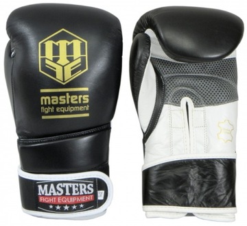 Rękawice bokserskie MASTERS RBT-E czarno-białe 12 oz