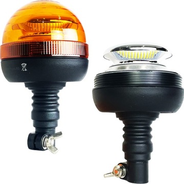LAMPA BŁYSKOWA OSTRZEGAWCZA KOGUT LED 12V/24V TRZPIEŃ FLEXI R65 ECE R10