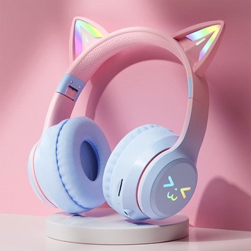 БЕСПРОВОДНЫЕ НАУШНИКИ BLUETOOTH CAT EAR ДЛЯ ДЕТЕЙ НАКЛАДНОЙ МИКРОФОН