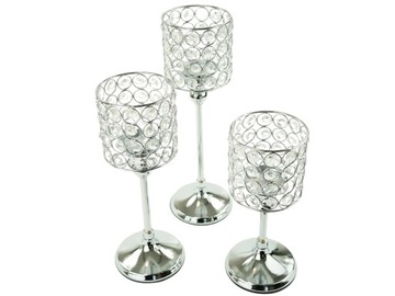 Подсвечник Lantern Crystal GLAMOUR SILVER 35 СМ