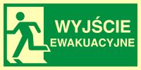 Znak płyta PCV Kierunek do wyjścia w lewo 10x20cm